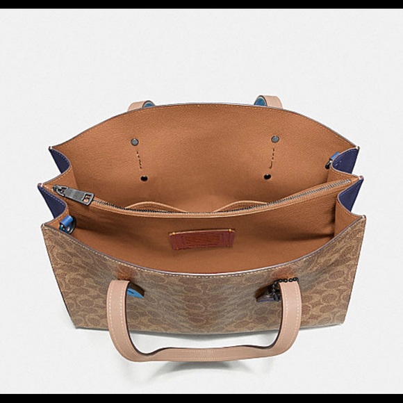 28. Coach Charlie Carryall In Colorblock Signature Canvas - Picture 3 of 10